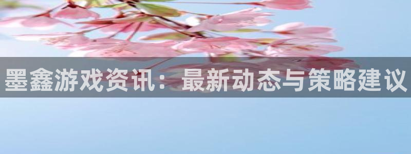 赢咖娱乐代理登陆：墨鑫游戏资讯：最新动态与策略建议