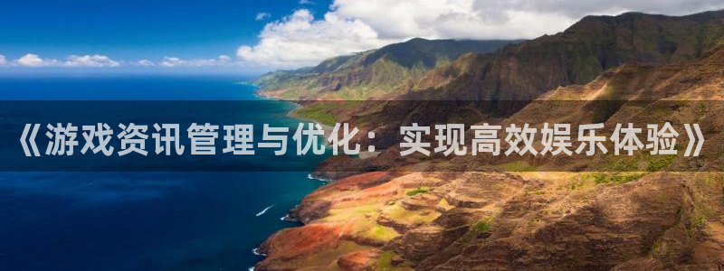 赢咖娱乐注册登录平台：《游戏资讯管理与优化：实现高效娱乐体验